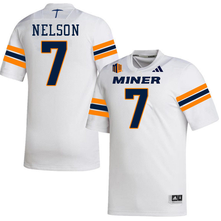 UTEP Miners #7 Malachi Nelson College Football Jerseys,Uniforms-White